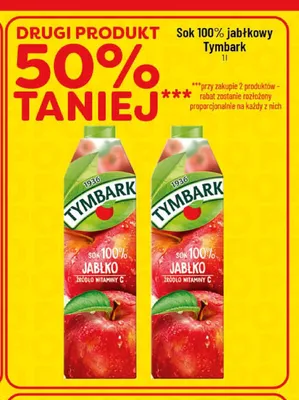 Sok 100% jabłkowy Tymbark promocja w POLOmarket