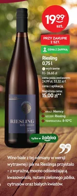 Wino białe wytrawne Riesling Weißer Edelstein promocja w Żabka