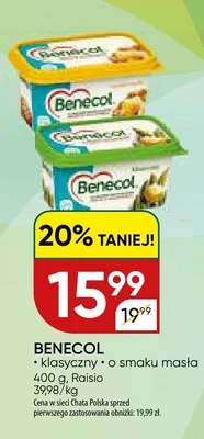 Benecol klasyczny, o smaku masła promocja w Chata Polska