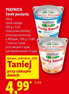 Serek puszysty Twój Smak Piątnica promocja w Lidl