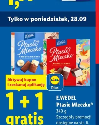 Ptasie Mleczko waniliowe E.Wedel promocja w Lidl