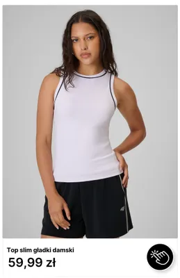 Top slim gładki damski 4F promocja w 4F