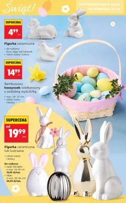 Bambusowy koszyczek wielkanocny z ozdobną wyściółką promocja w Biedronka