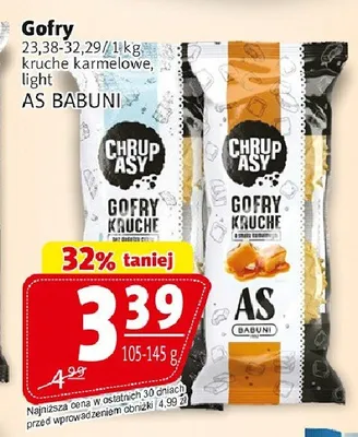 Gofry kruche karmelowe AS BABUNI 105-145g promocja w Prim Market