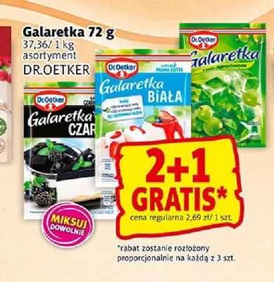 Galaretka Biała o smaku panna cotta Dr. Oetker promocja w Prim Market