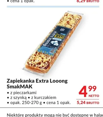 Zapiekanka Extra Looong z pieczarkami SmakMAK promocja w Makro