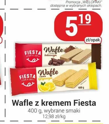 Wafle z kremem kakaowym Fiesta promocja w Delikatesy Sezam
