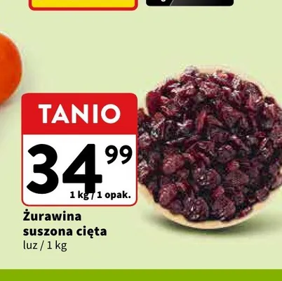 Żurawina suszona cięta luz promocja w Intermarche