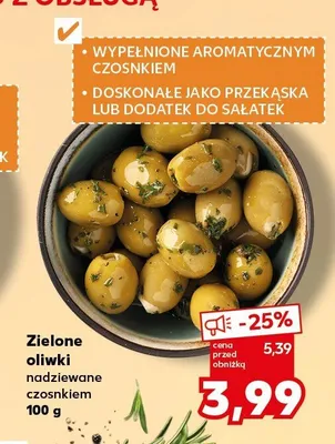 Zielone oliwki nadziewane czosnkiem promocja w Kaufland