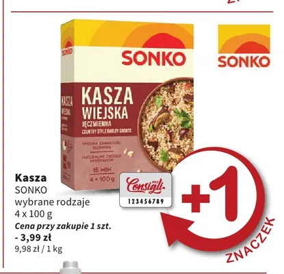 Kasza wiejska jęczmienna Sonko promocja w Intermarche