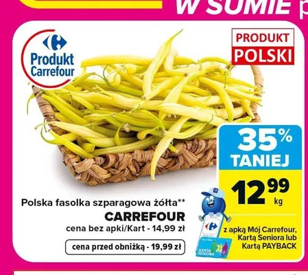 Fasolka szparagowa żółta Carrefour promocja w Carrefour Market