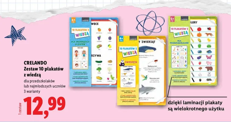 Zestaw 10 plakatów z wiedzą Crelando Zwierzęta promocja w Lidl