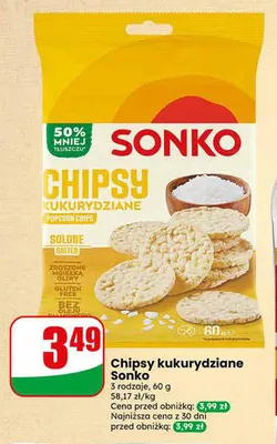Chipsy kukurydziane Sonko promocja w Dino