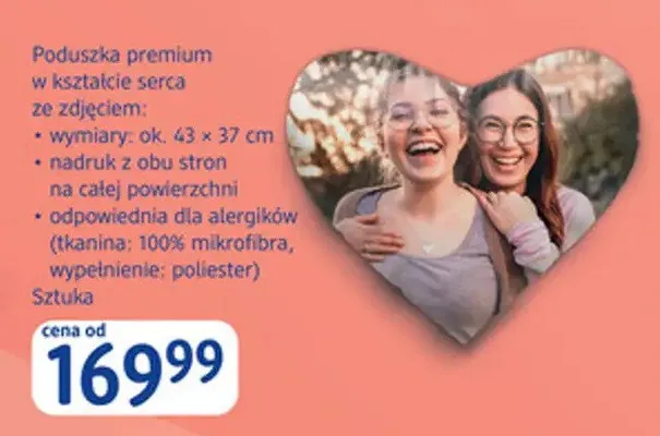 Poduszka premium w kształcie serca ze zdjęciem promocja w Drogerie DM
