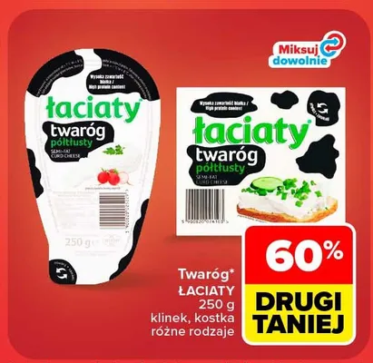 Twaróg półtłusty klinek Łaciaty promocja w Carrefour