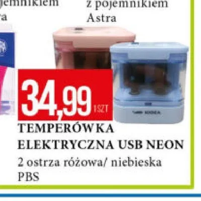 Temperówka elektryczna USB Neon PBS promocja w Leclerc