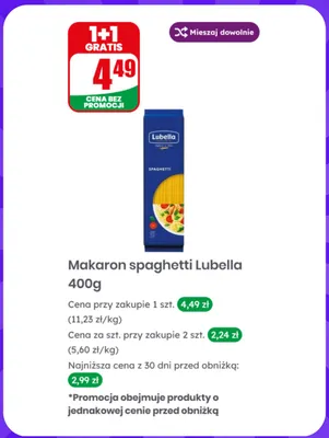 Makaron spaghetti Lubella promocja w Dino