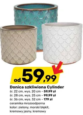 Donica szkliwiona Cylinder promocja w Bricomarche