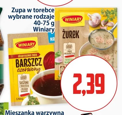 Zupa w torebce barszcz czerwony Winiary promocja w Kupiec