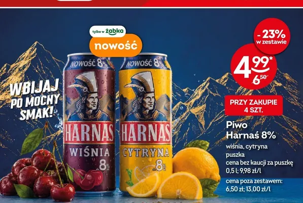 Piwo Harnaś Cytryna 8% promocja w Żabka