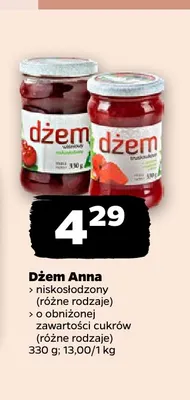 Dżem Anna o obniżonej zawartości cukrów promocja w Netto