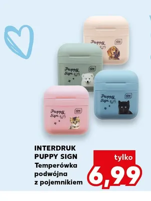 Temperówka podwójna z pojemnikiem Interdruk Puppy Sign promocja w Kaufland
