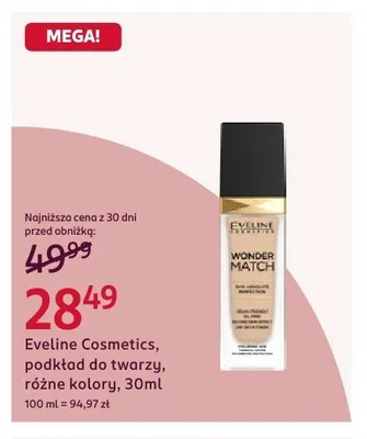 Podkład do twarzy Eveline Cosmetics promocja w Rossmann