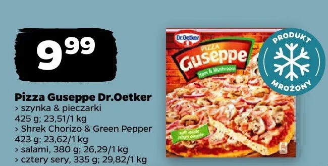Pizza Guseppe, różne rodzaje promocja w Netto