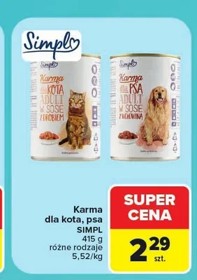 Karma dla psa Simpl z wołowiną promocja w Carrefour Market