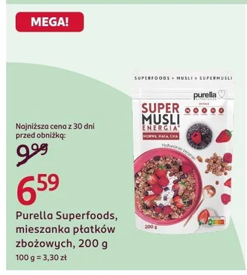 Mieszanka płatków zbożowych Purella Superfoods promocja w Rossmann