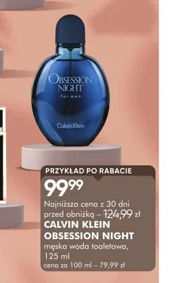 Woda toaletowa męska Calvin Klein Obsession Night promocja w Super-Pharm