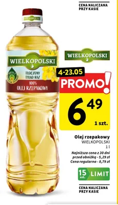 Olej rzepakowy Wielkopolski promocja w Intermarche
