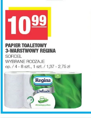 Papier toaletowy 3-warstwowy Regina promocja w SPAR