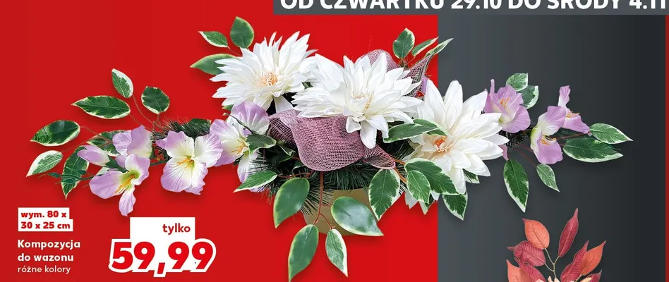 Kompozycja do wazonu 80x30x25 cm promocja w Kaufland