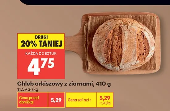 Chleb orkiszowy z ziarnami promocja w Biedronka