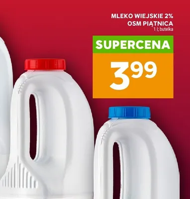 Mleko wiejskie 2% OSM Piątnica promocja w Stokrotka