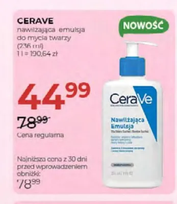 Emulsja do mycia twarzy nawilżająca CeraVe promocja w Drogerie Jawa