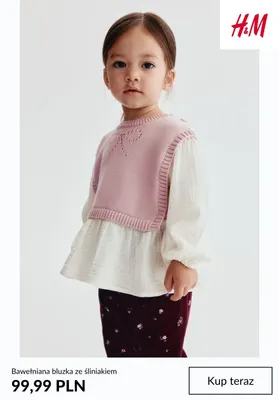 Bawełniana bluzka ze śliniakiem H & M promocja w H&M