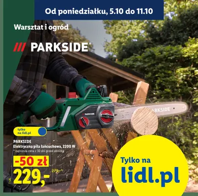 Elektryczna piła łańcuchowa Parkside promocja w Lidl