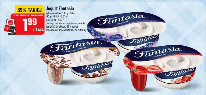 Jogurt Fantasia z mleczną czekoladą Danone promocja w POLOmarket
