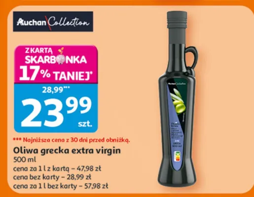 Oliwa grecka extra virgin Auchan Collection promocja w Auchan