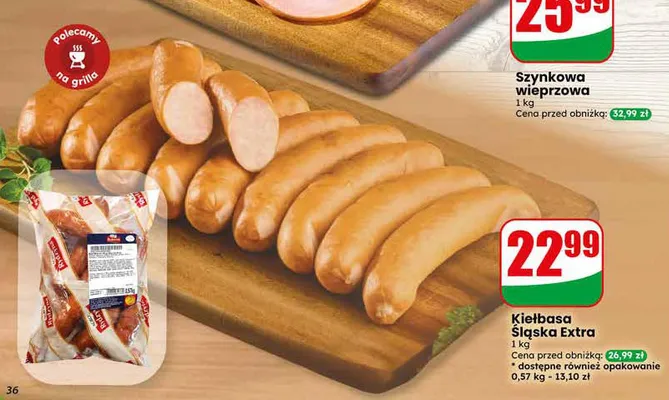 Kiełbasa Śląska Extra AGRO Rydzyna promocja w Dino