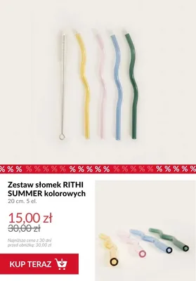 Zestaw słomek Rithi Summer kolorowych 20 cm 5 el. promocja w Homla
