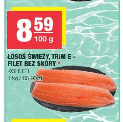 Łosoś świeży trim E filet bez skóry Kohler promocja w SPAR