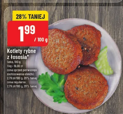 Kotlety rybne z łososia promocja w POLOmarket