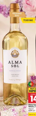Wino Alma Sol White półsłodkie promocja w Biedronka