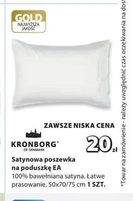 Satynowa poszewka na poduszkę Ea 50x70/75 cm Kronborg promocja w Jysk