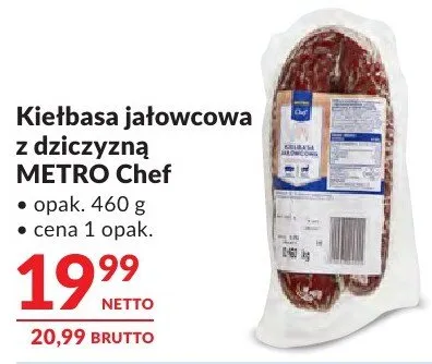 Kiełbasa Kiełbasa jałowcowa z dziczyną METRO Chef promocja w Makro