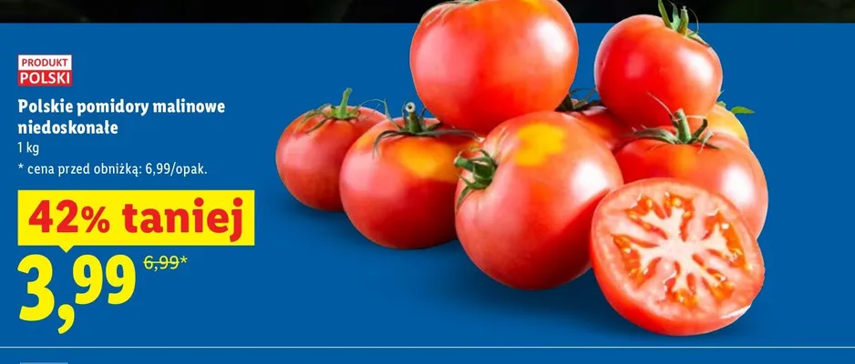 Pomidory malinowe niedoskonałe Ryneczek Lidla polskie promocja w Lidl