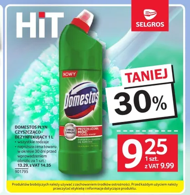 Płyn czyszcząco-dezynfekujący Domestos promocja w Selgros
